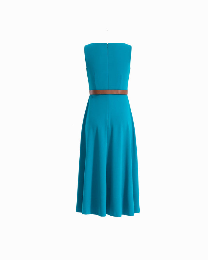 Anne Klein Twist Neckline Fit & Flare Dress