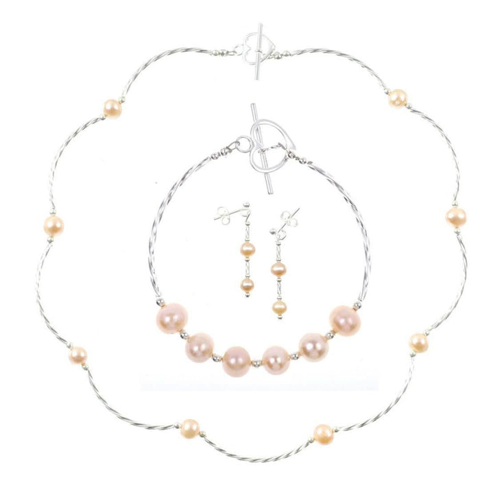 Twist Pearl Earrings Champagne