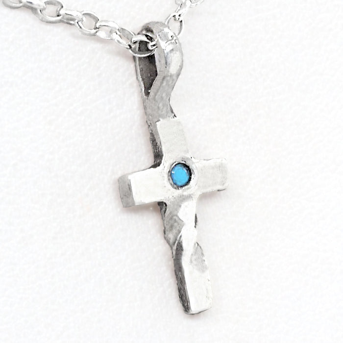 Twisted Cross with Turquoise Pendant