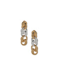 Anne Klein Two Tone Twisted Puffy Link Clip Earrings