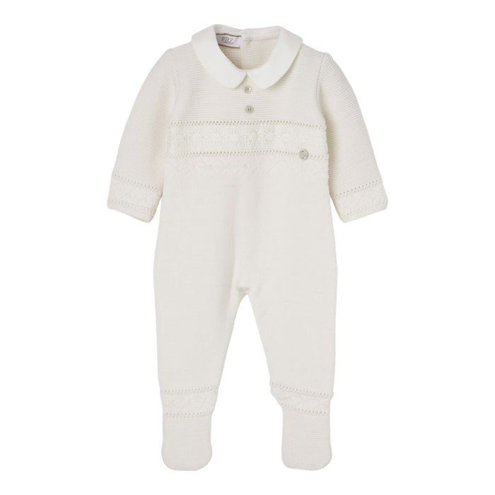 Unisex Ivory Knitted Babygrow