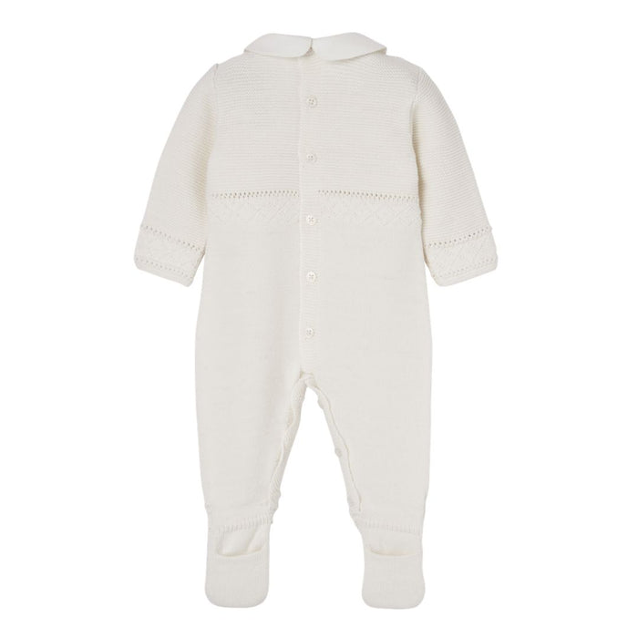 Unisex Ivory Knitted Babygrow