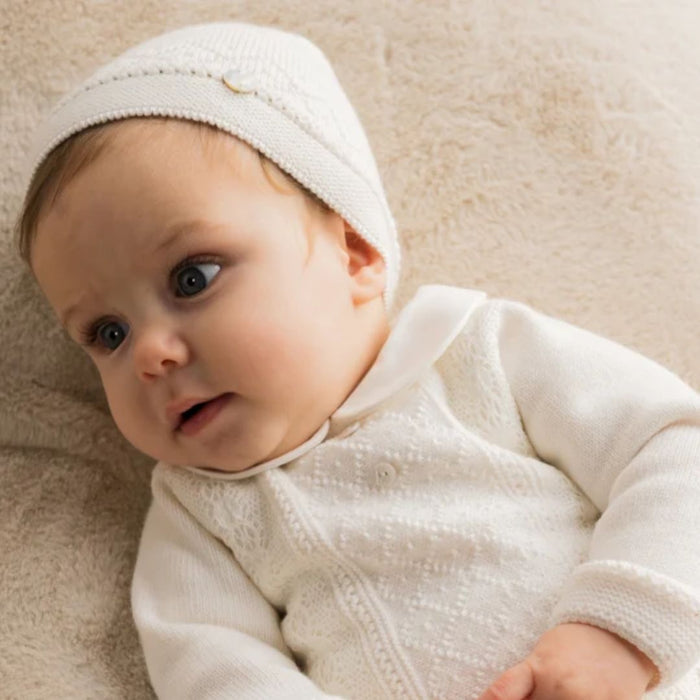 Unisex Ivory Knitted Hat