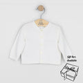 Unisex White Knitted Cardigan