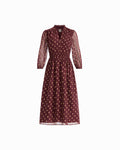 Anne Klein BOLARO V-Neck Chiffon Midi Dress