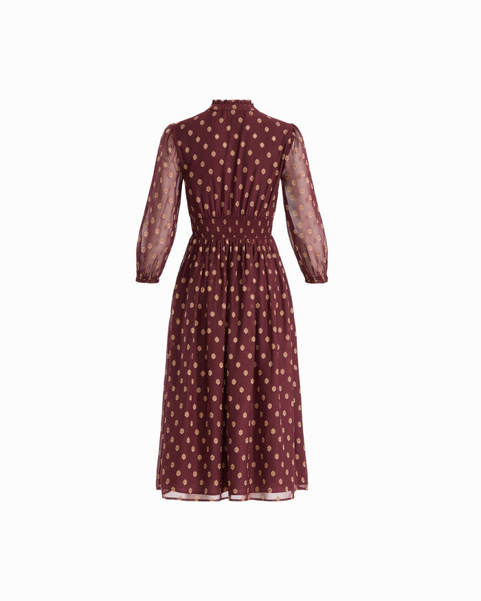 Anne Klein V-Neck Chiffon Midi Dress