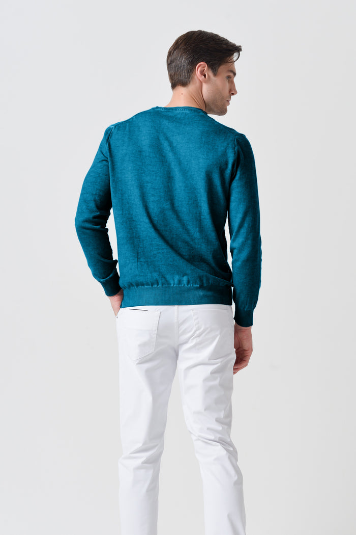 V-Neck Knit - Libeccio