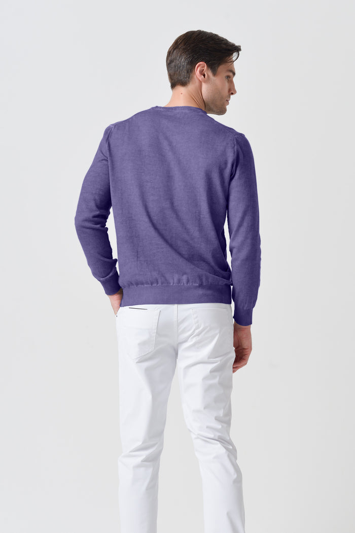 V-Neck Knit - Mirtillo