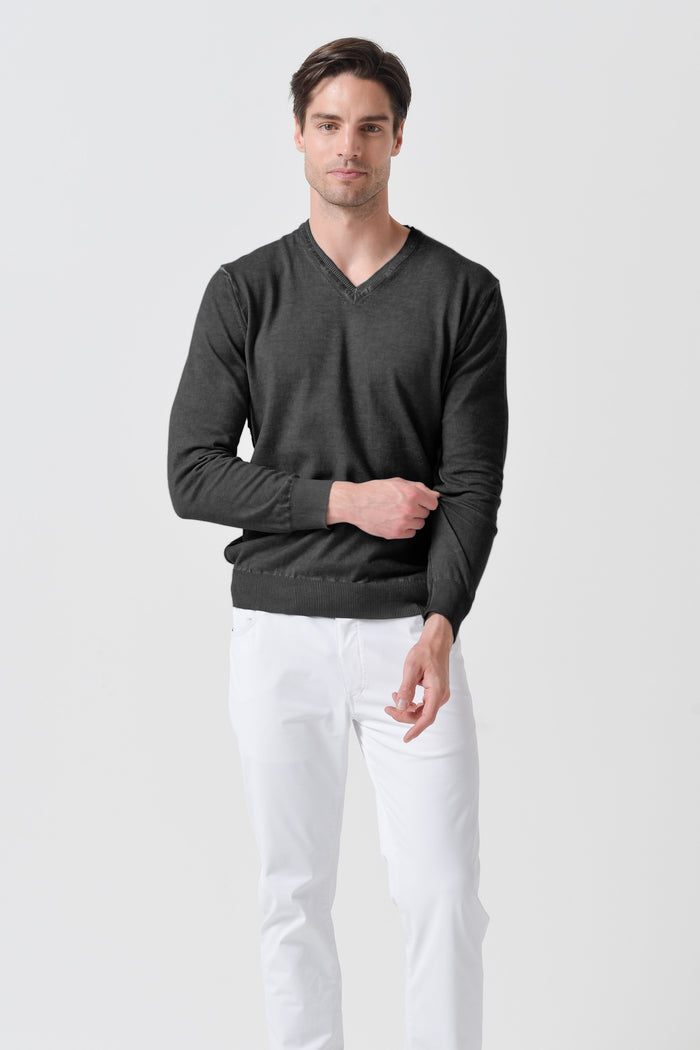 V-Neck Knit - Pietra