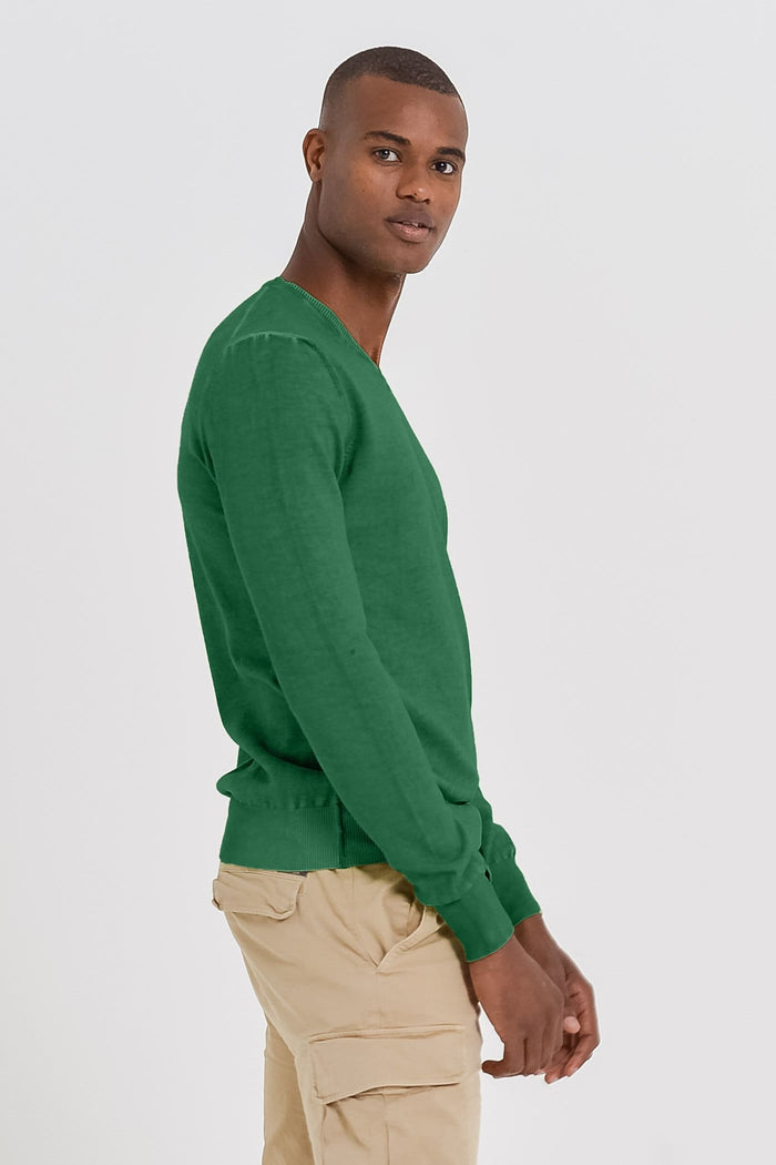 V-Neck Cotton Sweater - Pineta - Sweaters