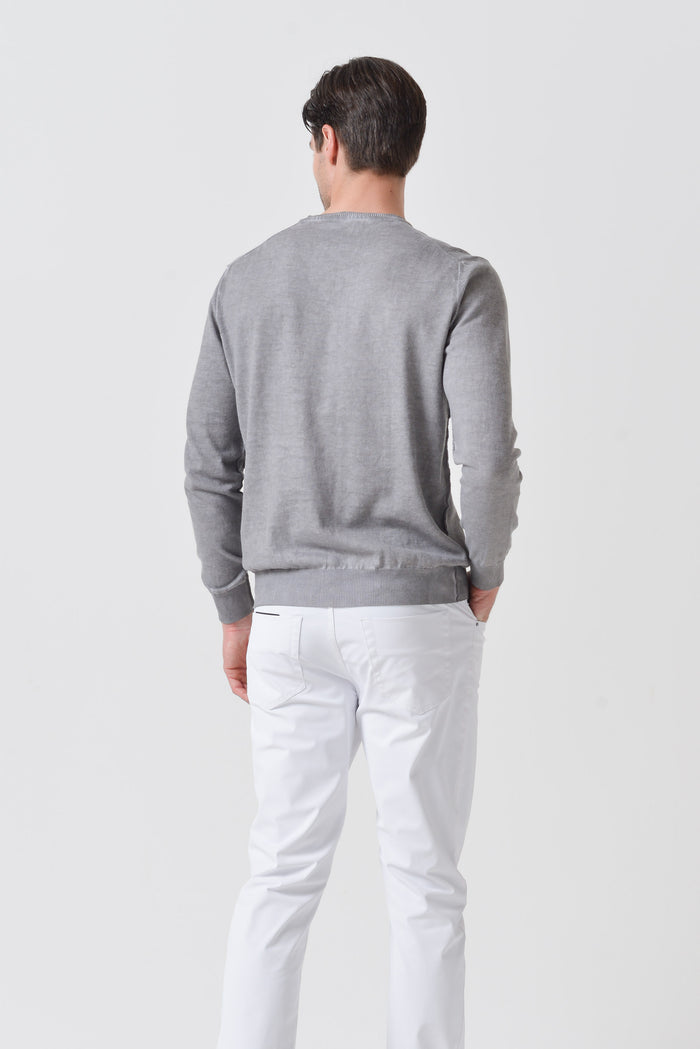 V-Neck Knit - Steel