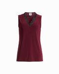 Anne Klein BAROLO V-Neck Lace Trim Top