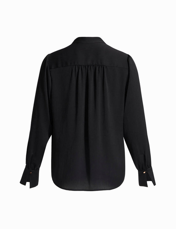Anne Klein V Neck Pleat Front Blouse