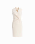 Anne Klein WHITE DOVE V-Neck Twist Sheath Dress