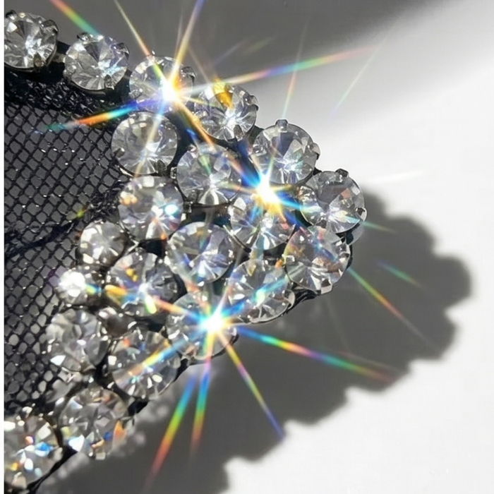 Veluna – Rhinestone Butterfly Lace Baseball Cap