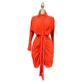 Vestido Largo Con Cinturón Naranja LC