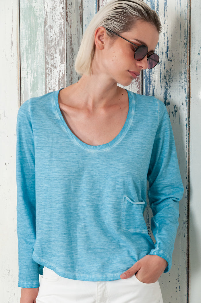 Vigole T-Shirt - Women's Long Sleeve Wide Neck T-Shirt - Viking