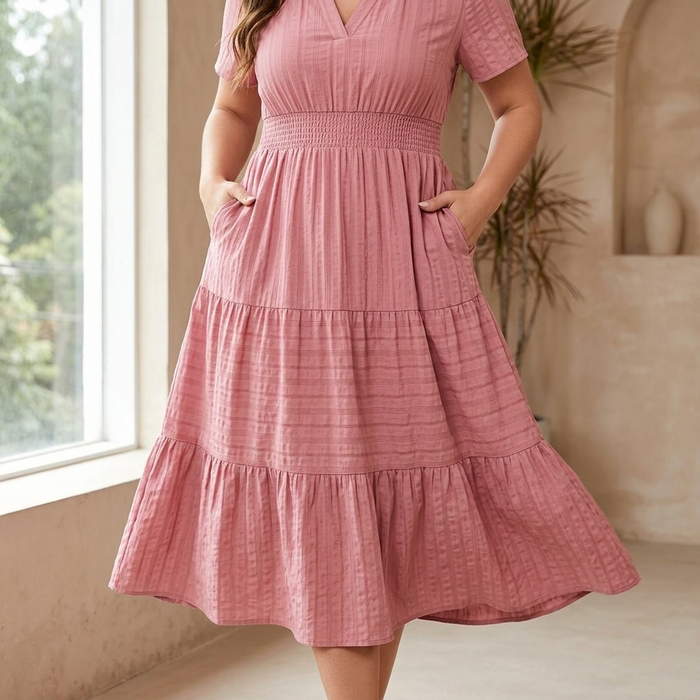 Vivara – Flowing V Neck Summer Maxi Dress