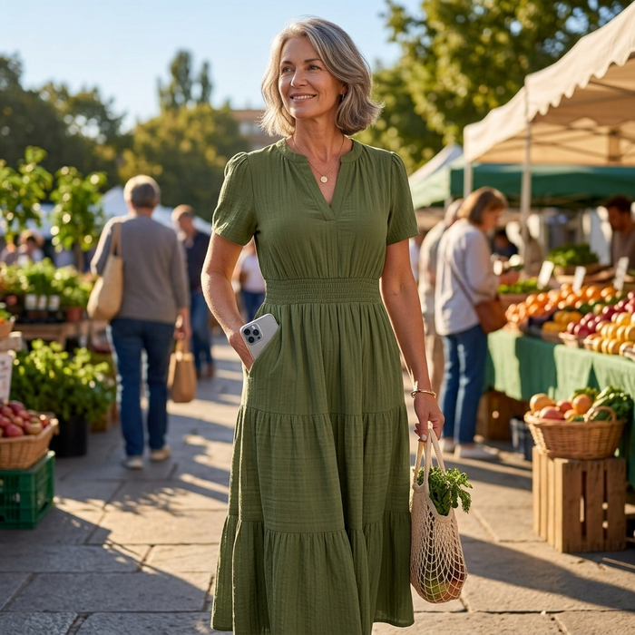 Vivara – Flowing V Neck Summer Maxi Dress