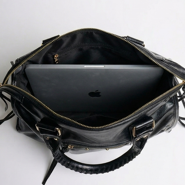 Vivara – Gold Detail Moto Satchel Bag
