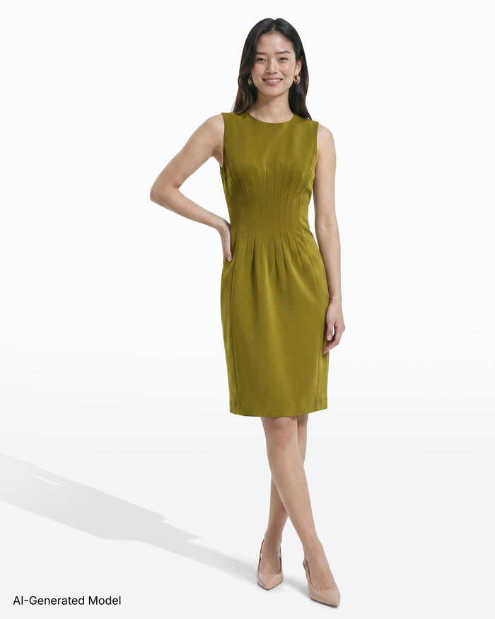 Anne Klein Waist Tuck Sleeveless Sheath Dress