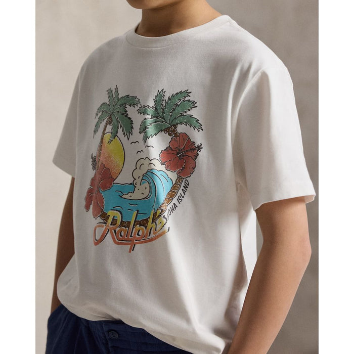 White Aloha Island Graphic T-Shirt