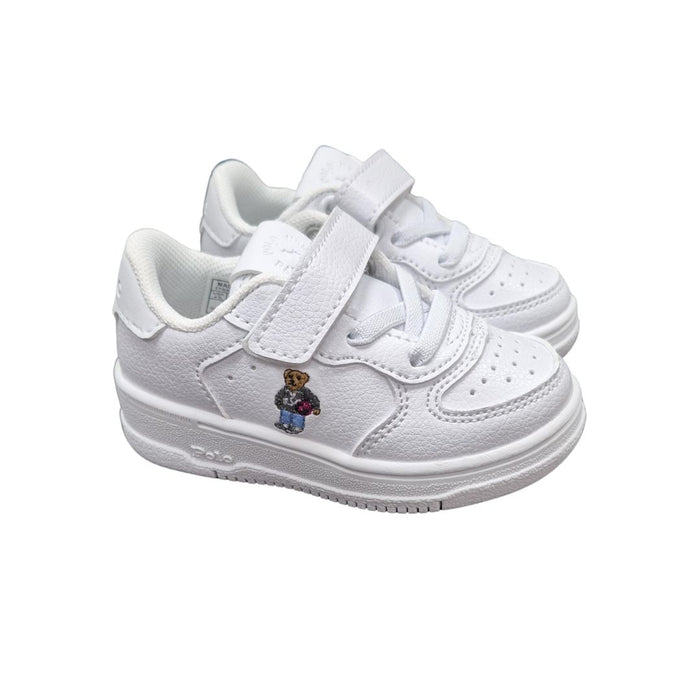 White Bear Logo Velcro Trainers