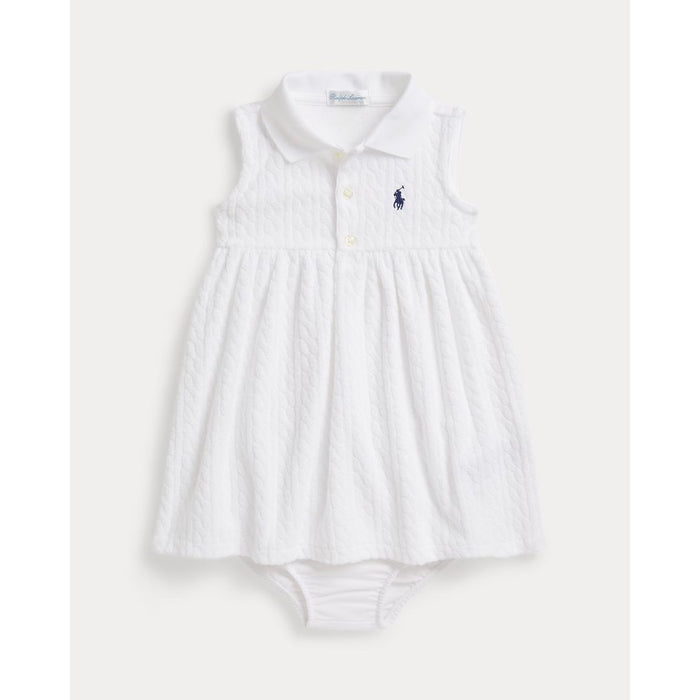 White Cable Terry Dress & Knickers