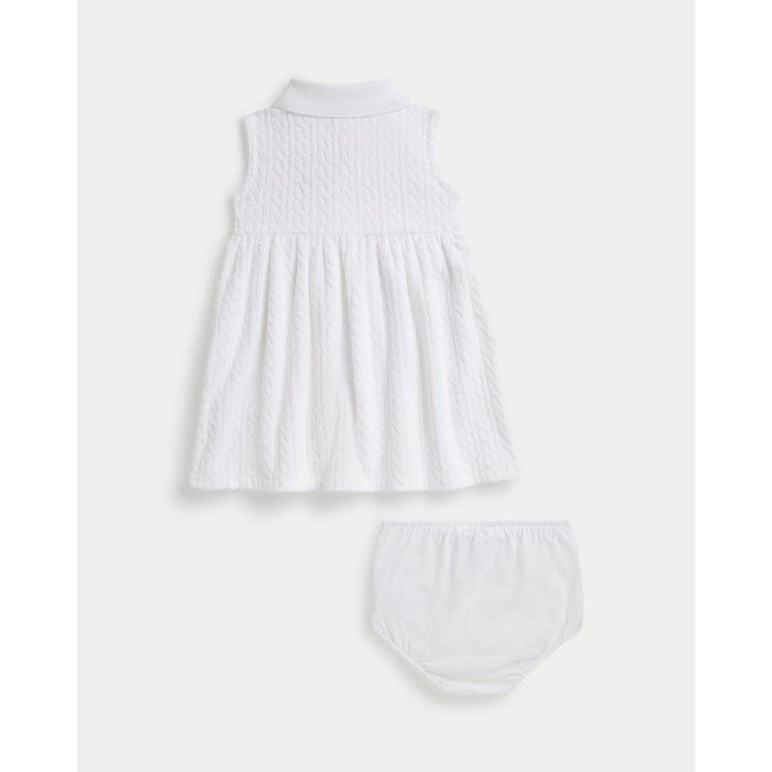 White Cable Terry Dress & Knickers