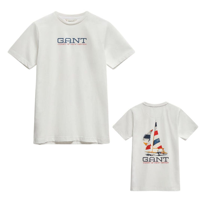 White Coastal Graphic T-Shirt