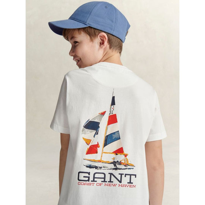 White Coastal Graphic T-Shirt