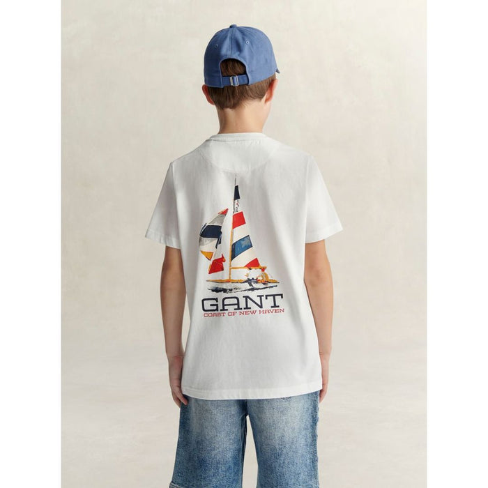 White Coastal Graphic T-Shirt