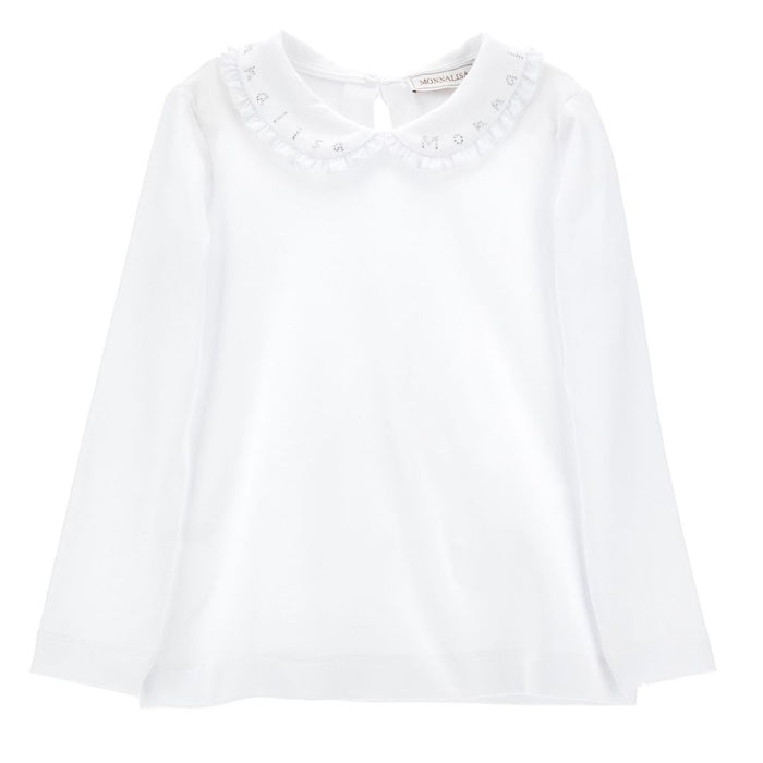 White Diamante Collar Top