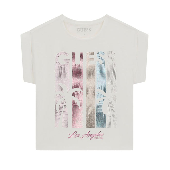 White Diamanté Palm Logo T-Shirt