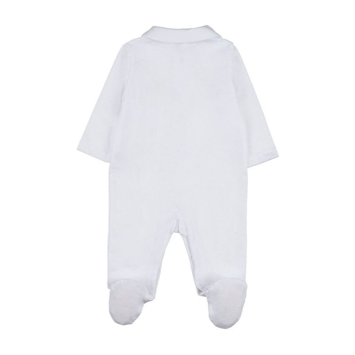 White Embroidered Babygrow, Hat & Bib