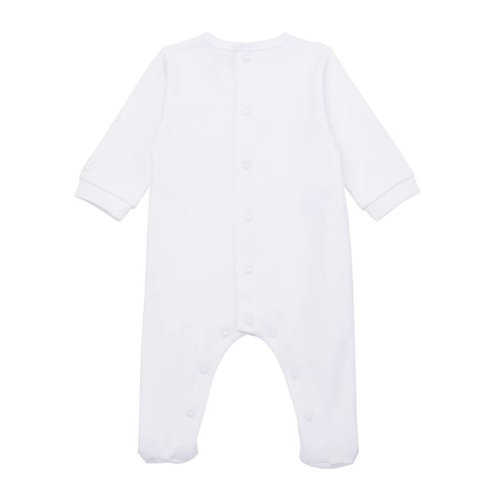 White Embroidered Teddy Babygrow & Hat