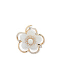 Anne Klein Gold-Tone White Flower Brooch Gold