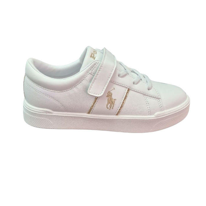 White & Gold Glitter "Frazier" Trainers