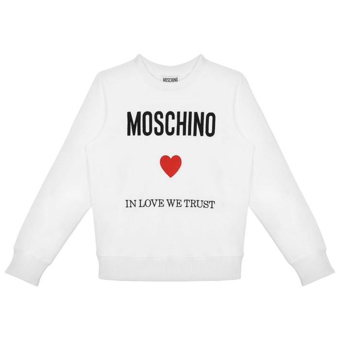 White 'In Love We Trust' Sweat Top