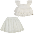 White Lace Skirt & Top Set