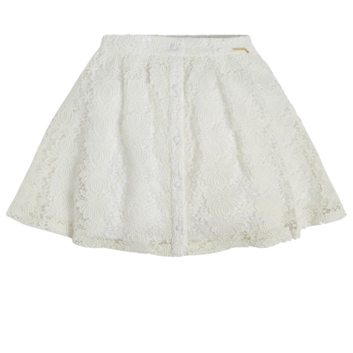 White Lace Skirt & Top Set