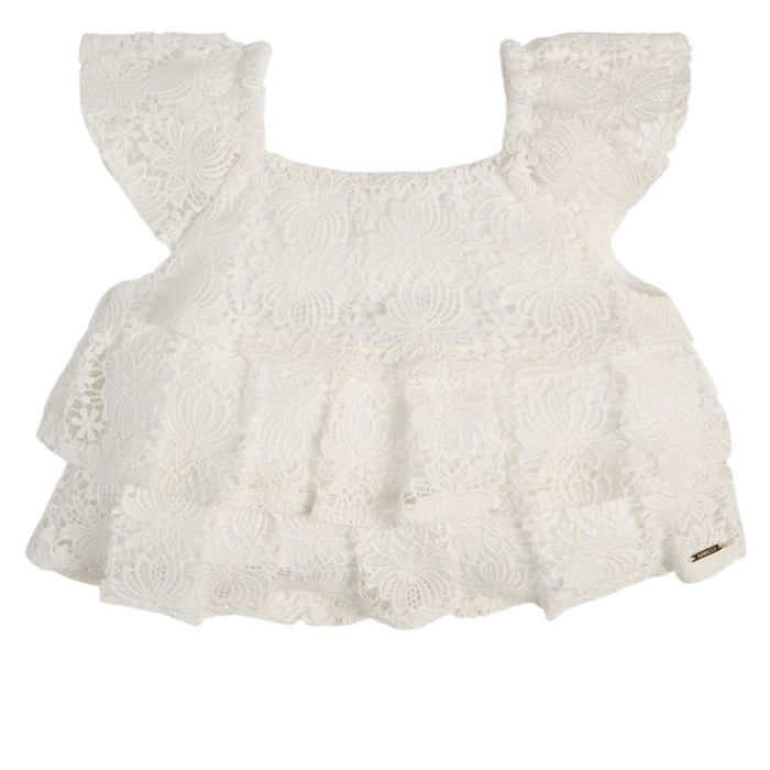 White Lace Skirt & Top Set