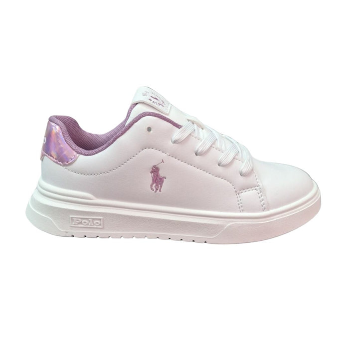 White & Lilac "Heritage Court" Trainers