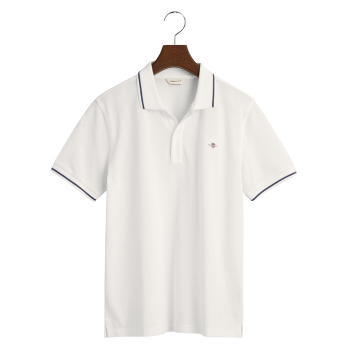 White Logo Polo Top