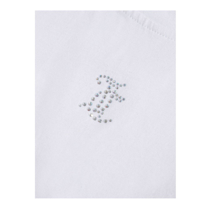 White Long Sleeve Diamante Top