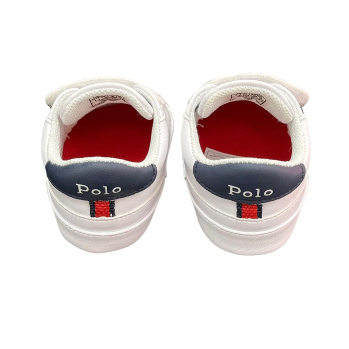 White & Navy Tag Pre Walker Trainers