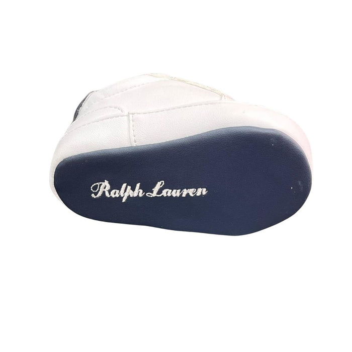 White & Navy Tag Pre Walker Trainers