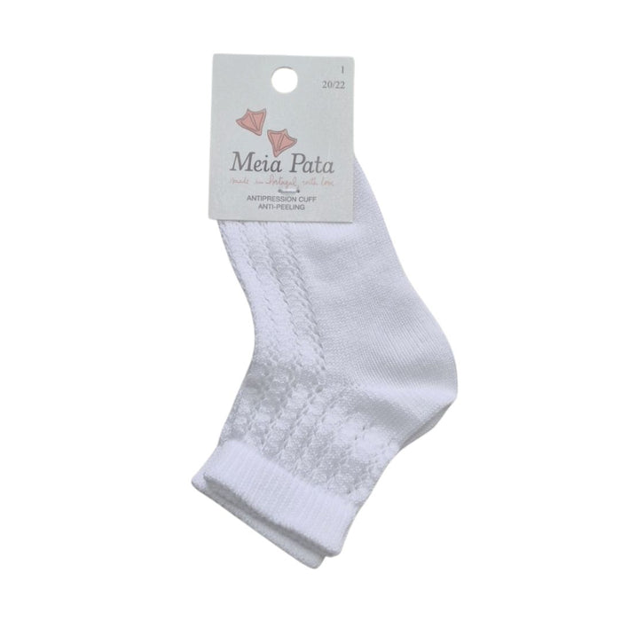 White Openwork Ankle Socks