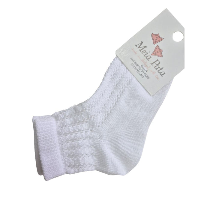 White Openwork Ankle Socks