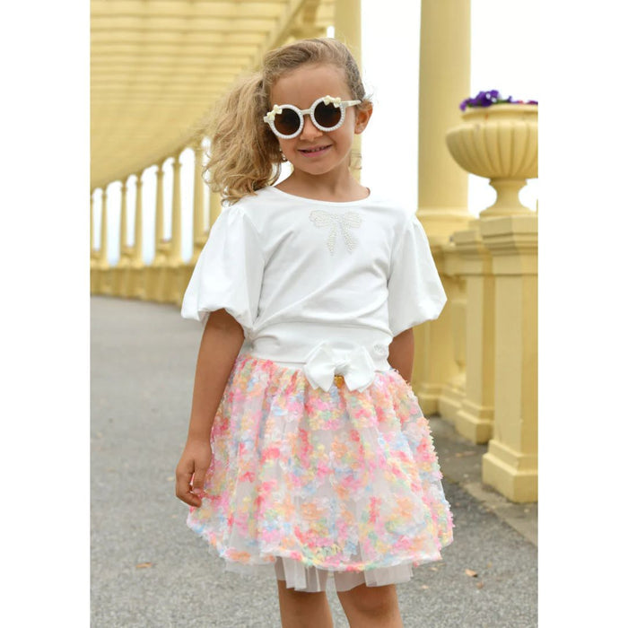 White Pearl & Bow Sunglasses